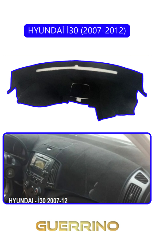 Hyundai İ30 2007-2012Torpido Koruma Halısı Mavi Kenar