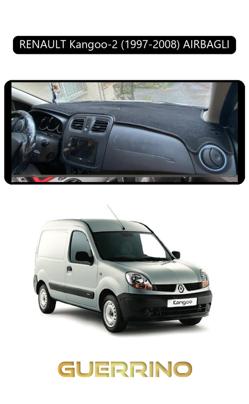 Renault Kangoo-2 (1997-2008) Aırbaglıtorpido Koruma Halısı Siyah Kenar