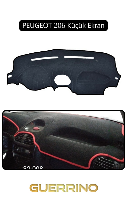 Peugeot 206 Küçük Ekrantorpido Koruma Halısı Siyah Kenar