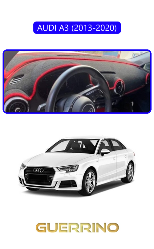 Audi A3 (2013-2020)Torpido Koruma Halısı Mavi Kenar