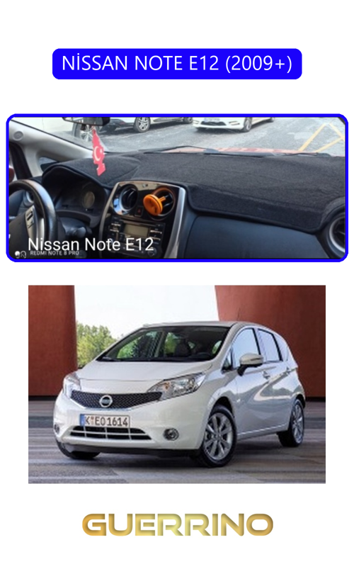 Nissan Note E12 2009+Torpido Koruma Halısı Mavi Kenar