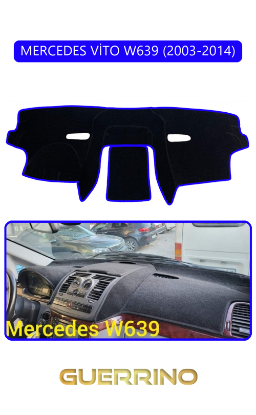 Mercedes Vito W639 2003-2014Torpido Koruma Halısı Mavi Kenar