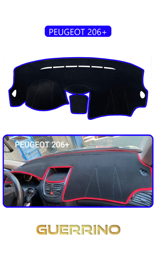 Peugeot 206+Torpido Koruma Halısı Mavi Kenar