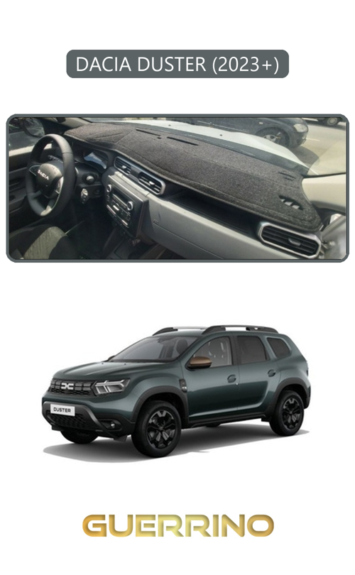 Dacıa Duster 2023+Torpido Koruma Halısı Gri Kenar