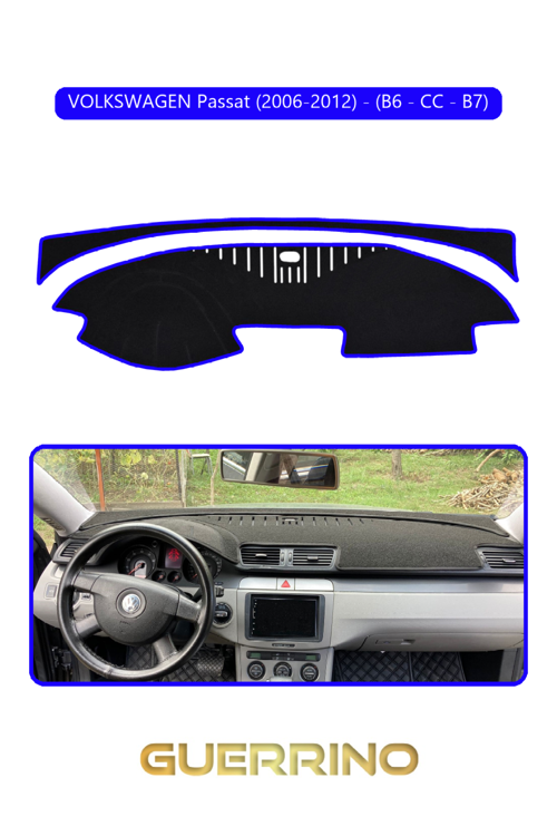 Volkswagen Passat (2006-2012) - (B6/Cc; ) B7Torpido Koruma Halısı Mavi Kenar