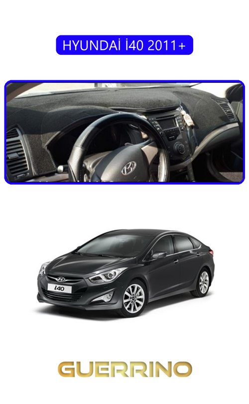 Hyundai İ40 2011+ (İ30 )Torpido Koruma Halısı Mavi Kenar
