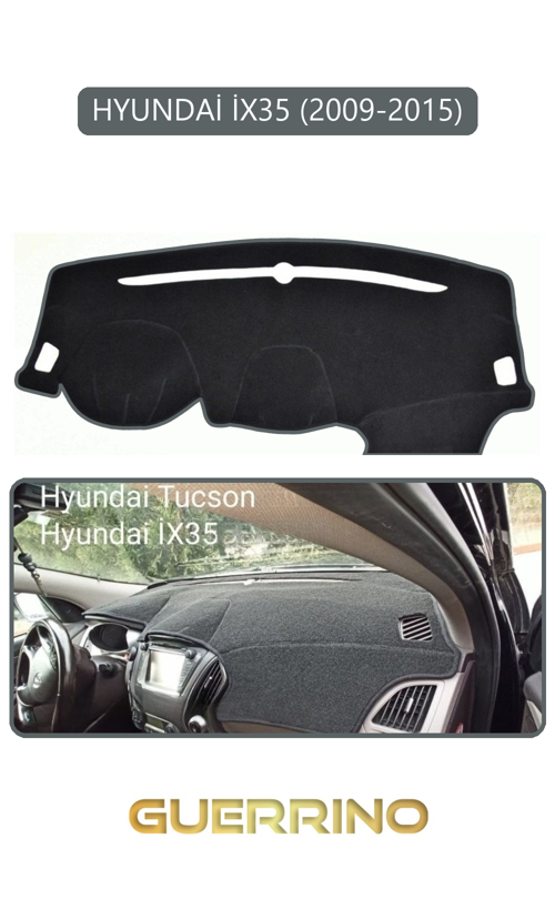 Hyundai İx35 2009-2015Torpido Koruma Halısı Gri Kenar