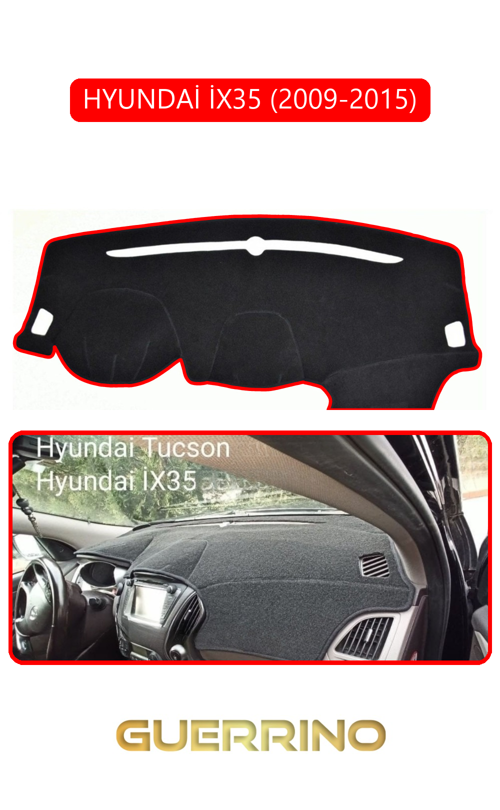 Hyundai İx35 2009-2015Torpido Koruma Halısı Kırmızı Kenar