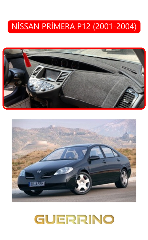Nissan Primera P12 2001-2004Torpido Koruma Halısı Kırmızı Kenar