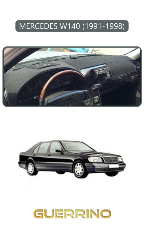 Mercedes W140 1991-1998Torpido Koruma Halısı Gri Kenar