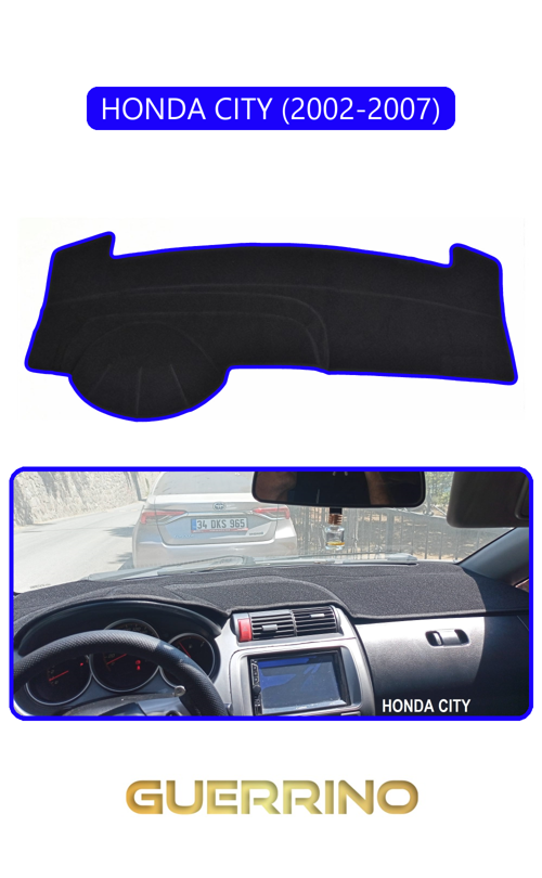 Honda Cıty 2002-2007Torpido Koruma Halısı Mavi Kenar