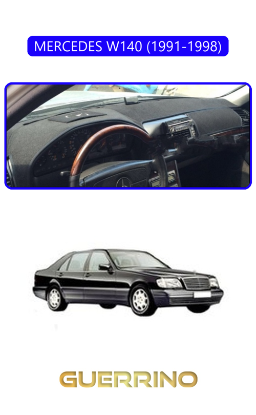 Mercedes W140 1991-1998Torpido Koruma Halısı Mavi Kenar