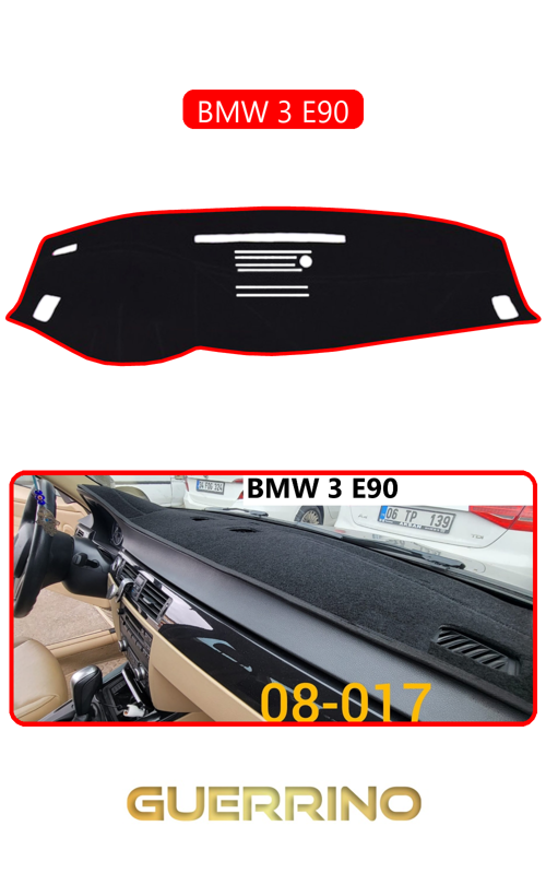 Bmw 3 E90Torpido Koruma Halısı Kırmızı Kenar