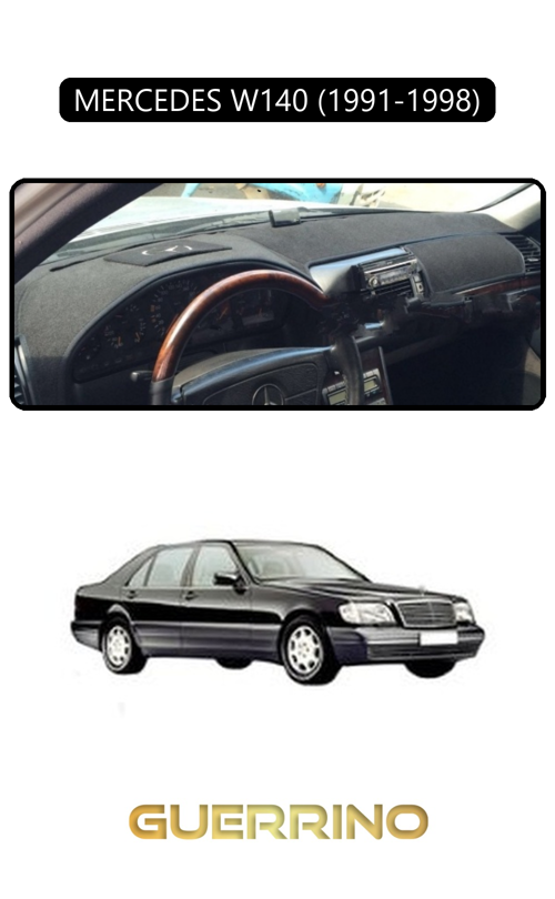 Mercedes W140 1991-1998Torpido Koruma Halısı Siyah Kenar
