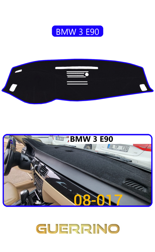 Bmw 3 E90Torpido Koruma Halısı Mavi Kenar