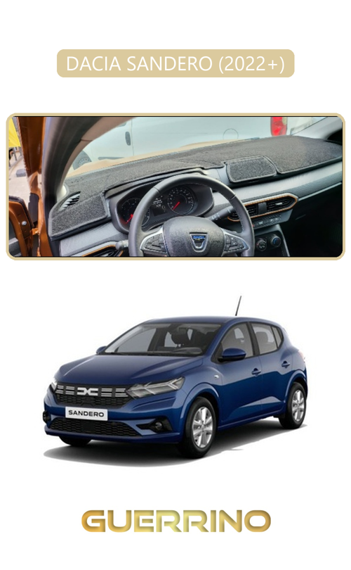 Dacıa Sandero 2022+ Torpido Koruma Halısı Bej Kenar