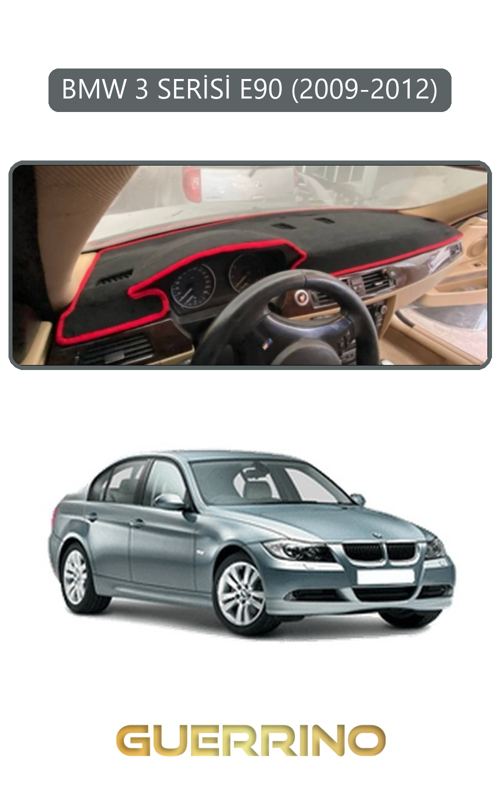 Bmw 3 Serisi E90 2009-2012Torpido Koruma Halısı Gri Kenar