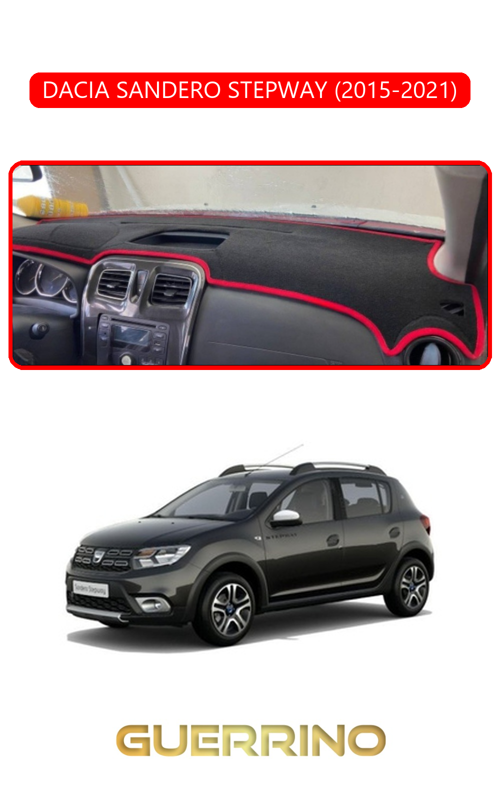 Dacıa Sandero Stepway 2015-2021Torpido Koruma Halısı Kırmızı Kenar