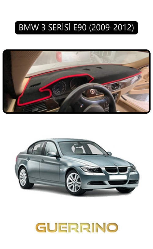 Bmw 3 Serisi E90 2009-2012Torpido Koruma Halısı Siyah Kenar