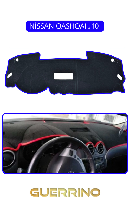 Nissan Qashqaı J10 Torpido Koruma Halısı Mavi Kenar