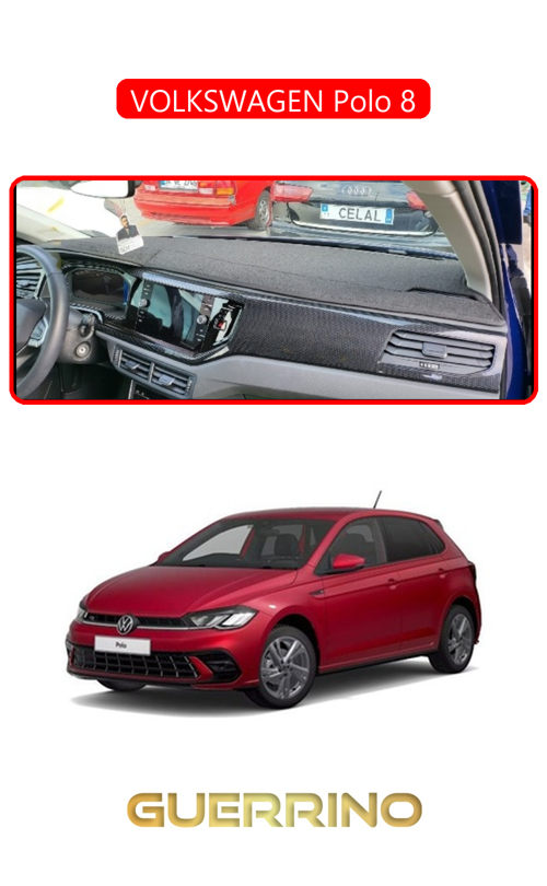 Volkswagen Polo 8Torpido Koruma Halısı Kırmızı Kenar