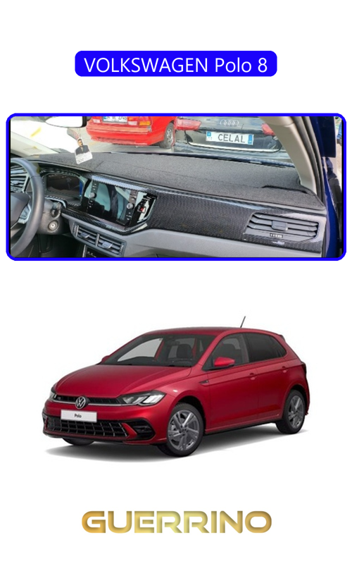 Volkswagen Polo 8Torpido Koruma Halısı Mavi Kenar