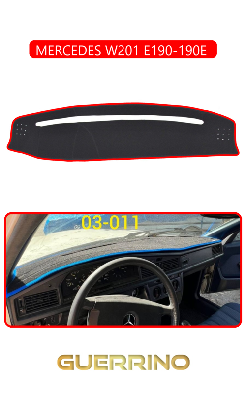 Mercedes W201 E190-190E Torpido Koruma Halısı Kırmızı Kenar
