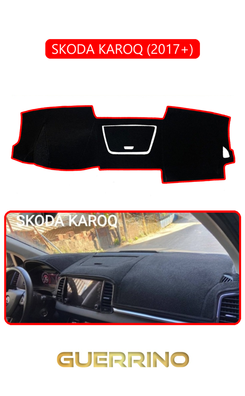 Skoda Karoq 2017+Torpido Koruma Halısı Kırmızı Kenar