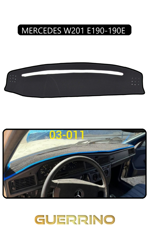 Mercedes W201 E190-190E Torpido Koruma Halısı Siyah Kenar