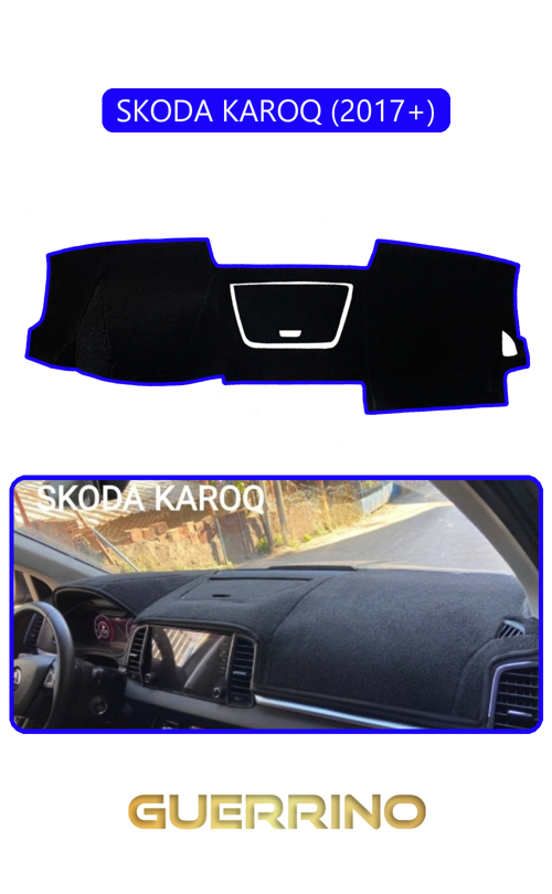 Skoda Karoq 2017+Torpido Koruma Halısı Mavi Kenar