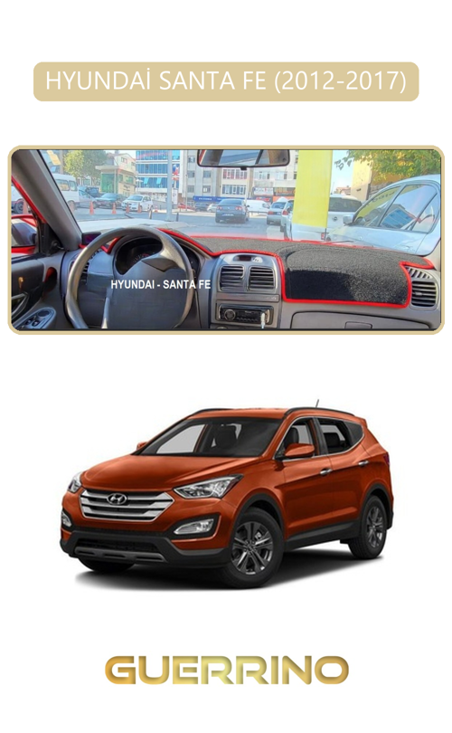 Hyundai Santa Fe 2012-2017Torpido Koruma Halısı Bej Kenar
