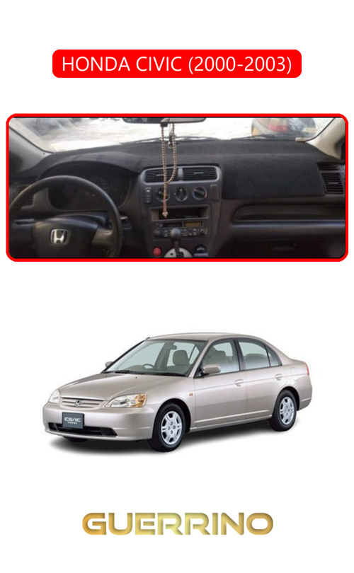 Honda Cıvıc 2000-2003Torpido Koruma Halısı Kırmızı Kenar