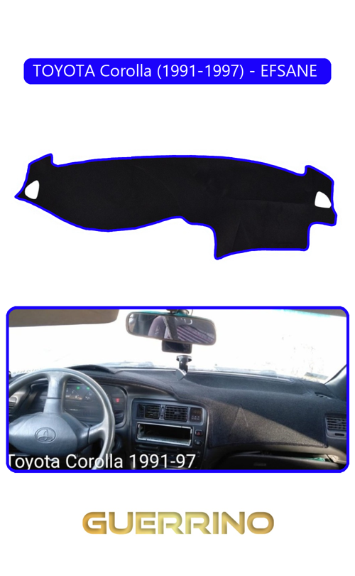 Toyota Corolla (1991-1997) - Efsane Torpido Koruma Halısı Mavi Kenar