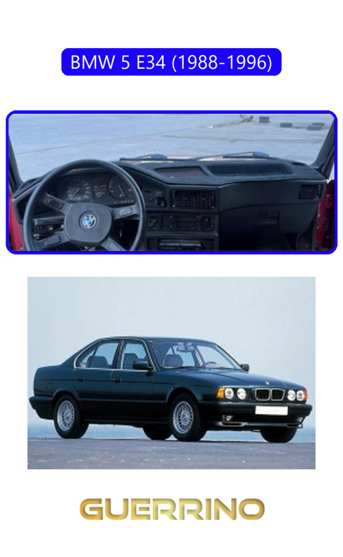Bmw 5 E34 1988-1996Torpido Koruma Halısı Mavi Kenar