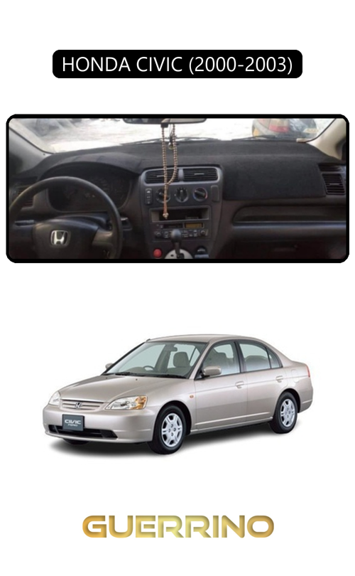 Honda Cıvıc 2000-2003Torpido Koruma Halısı Siyah Kenar