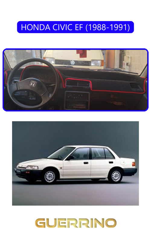 Honda Cıvıc Ef 1988-1991Torpido Koruma Halısı Mavi Kenar