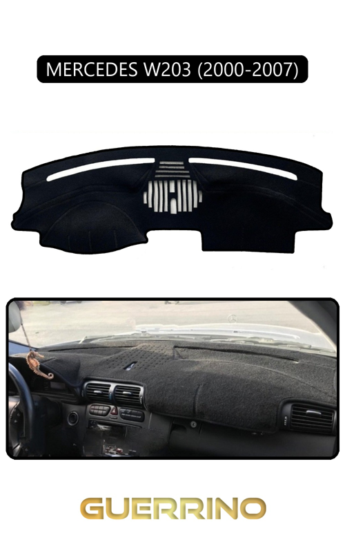Mercedes W203 2000-2007Torpido Koruma Halısı Siyah Kenar