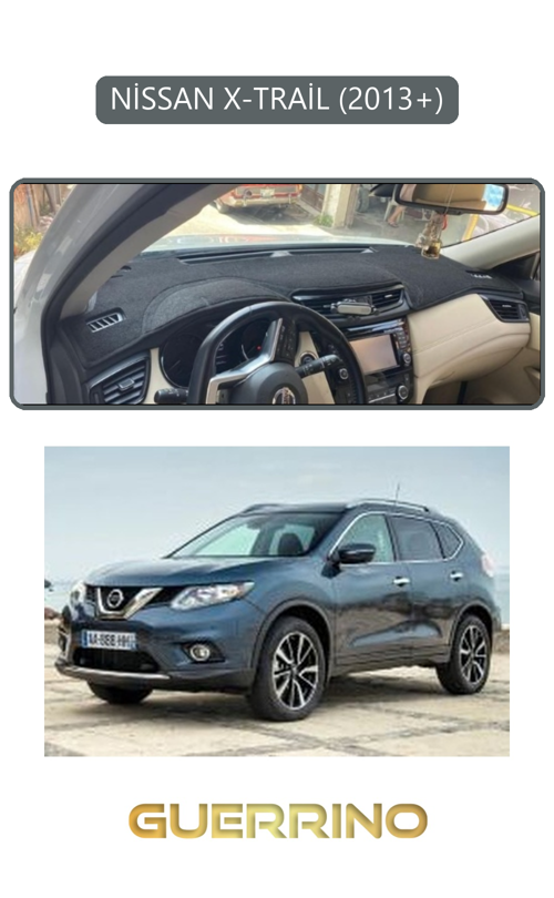 Nissan X-Trail 2013+Torpido Koruma Halısı Gri Kenar