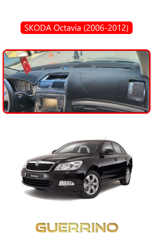 Skoda Octavia (2009-2012)Torpido Koruma Halısı Kırmızı Kenar