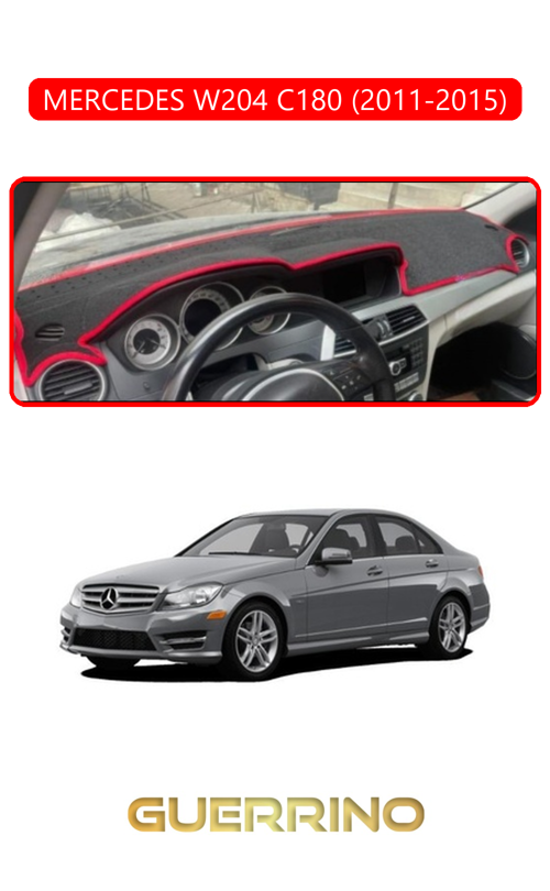 Mercedes W204 C180 2011-2015Torpido Koruma Halısı Kırmızı Kenar