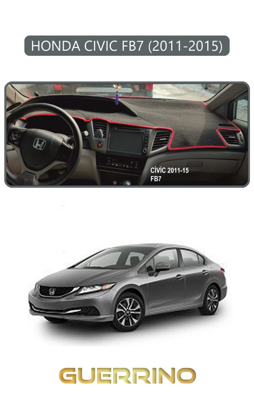 Honda Cıvıc Fb7 2011-2015Torpido Koruma Halısı Gri Kenar