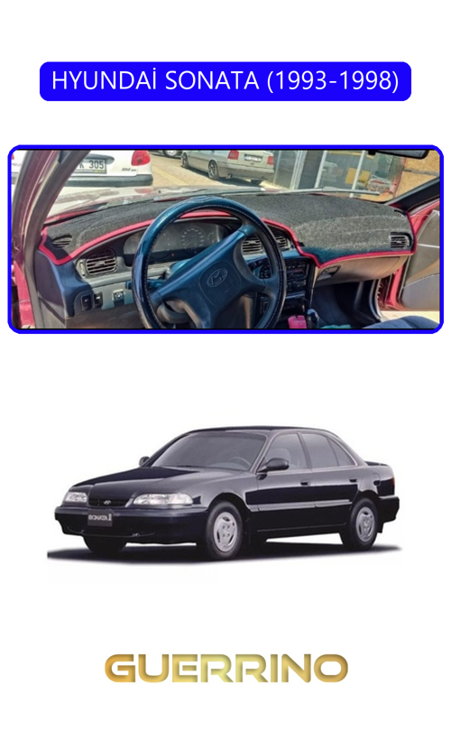 Hyundai Sonata 1993-1998Torpido Koruma Halısı Mavi Kenar