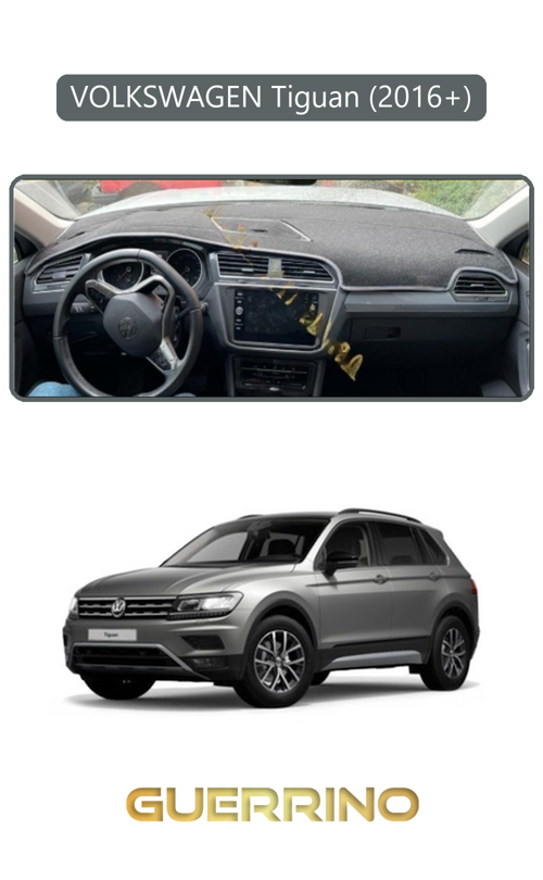 Volkswagen Tiguan (2016+) ;Torpido Koruma Halısı Gri Kenar