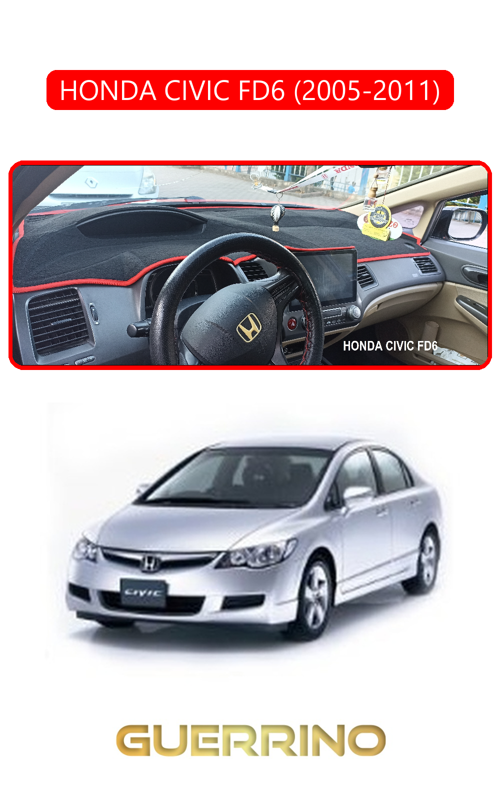 Honda Cıvıc Fd6 2005-2011Torpido Koruma Halısı Kırmızı Kenar