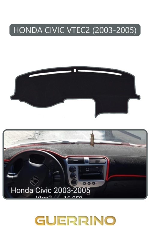 Honda Cıvıc Vtec2 2003-2005Torpido Koruma Halısı Gri Kenar
