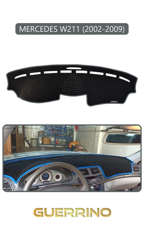 Mercedes W211 2002-2009Torpido Koruma Halısı Gri Kenar