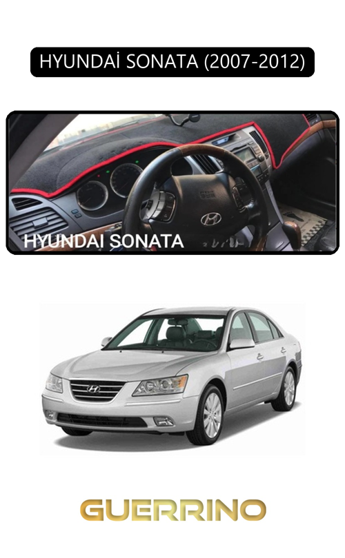 Hyundai Sonata 2007-2012Torpido Koruma Halısı Siyah Kenar