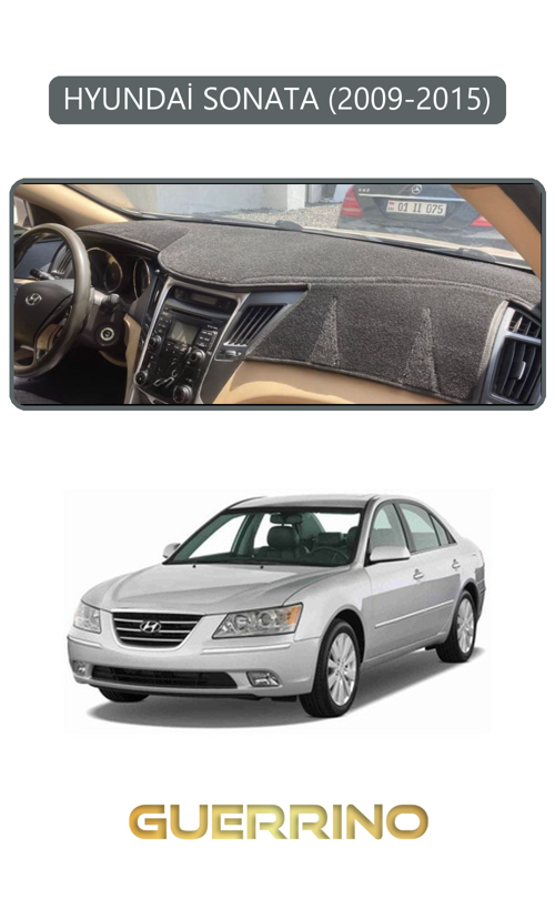 Hyundai Sonata 2009-2015Torpido Koruma Halısı Gri Kenar