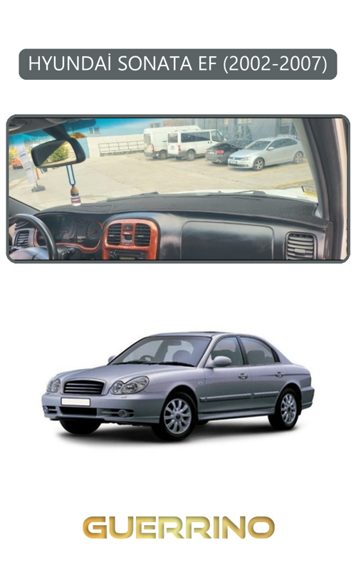 Hyundai Sonata Ef 2002-2007Torpido Koruma Halısı Gri Kenar