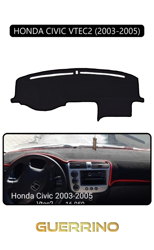 Honda Cıvıc Vtec2 2003-2005Torpido Koruma Halısı Siyah Kenar
